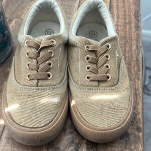 Tan Kids Canvas Sneakers